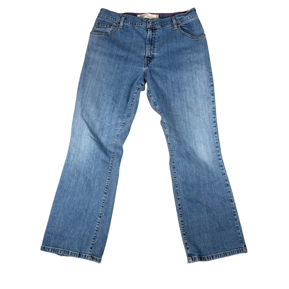 VTG Levis 550 Relaxed Boot Cut Jeans Womens 14S Blue Medium Wash Stretch